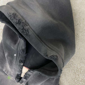 Oem Hoodie Manufacturers Custom High Quality Heavyweight Basics Vintage Distressed Thermal Sudaderas Acid Wash Men Hoodies - Product Image 5