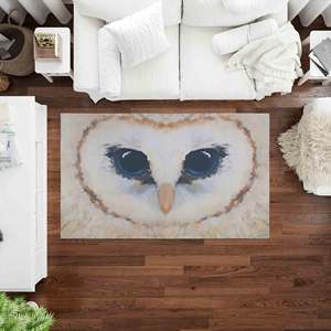 Alfombra con Diseño de Búho: Alfombra Decorativa Antideslizante para Mascotas, Alfombra Delgada de Tela No Tejida - Product Image 2