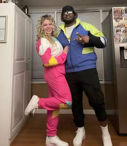 Conjunto de chándal de chaqueta cortavientos de manga larga de 2 piezas de los años 80 y 90 para mujer, 96% POLIÉSTER + 4% ELASTANO - Product Image 6