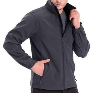 Buy Custom Waterproof Softshell Jacket Men <b>Fleece</b> Lined Windbreaker <b>Thermal</b> Zip Up Stretch Outdoor Jackets - Product Image 2