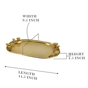 Bandeja de servicio rectangular de aluminio dorado mate con cuencos para servir y mango de flores elegante para restaurante, hogar, suministros para hoteles - Product Image 3