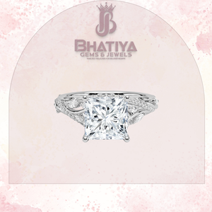 Princess Cut 1-3 CT Center Stone Lab Grown Diamond Anillo de compromiso 10K 14K 18K IGI Certified Begonia Diamond Ring para unsex - Product Image 5