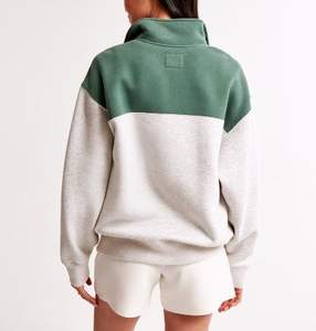 Sudadera de gran tamaño para mujer, jerséis informales con cuello Polo a la moda, sudaderas de invierno cálidas de algodón para primavera y otoño - Product Image 4