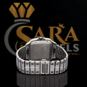 Montre automatique de luxe pour homme avec cadran bleu serti de diamants en moissanite de qualité supérieure VVS, disponible pour l'exportation - Product Image 2