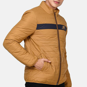 Vestes matelassées d'hiver pour hommes de haute qualité fabriquées au Pakistan, en toile, col montant, logo sur le devant, design personnalisé, respirantes, coupe-vent - Product Image 3