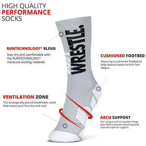 Chaussettes en coton Happy Embroidery, unisexes, personnalisées avec logo pour hommes, chaussettes de designer pour la lutte et le quotidien - Product Image 3