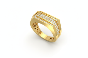 Anillo de Arquitecto para Hombre en Oro de 14K con Diamante de Corte Brillante Redondo - Product Image 4