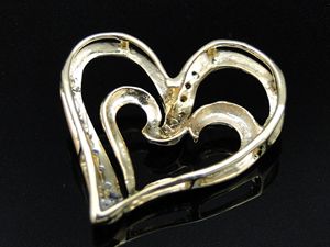 Colgante de diamante redondo de moissanita de corazón hueco de dos tonos en joyería romántica de plata S925 para mujeres y hombres - Product Image 4