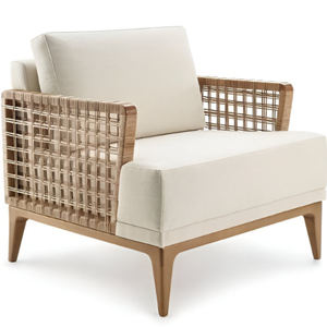 Silla decorativa de ratán de madera, asiento de salón con cojines, sillón de madera natural, precio asequible - Product Image 6