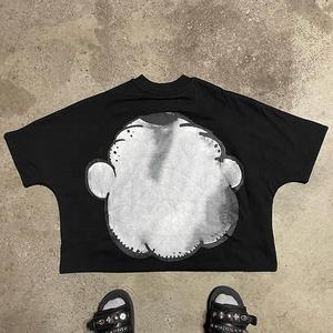 เสื้อยืดฮิปฮอปคอกลมถักสำหรับผู้ชายเสื้อยืดครอปโอเวอร์ไซส์ซักได้พิมพ์ลาย3D Y2k แฟชั่นออกแบบได้ตามต้องการ - Product Image 6