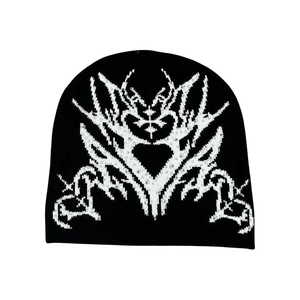 Gorro de Punto Reversible Personalizado de Otoño Invierno para Hombre y Mujer, Unisex, Jacquard, Estilo Y2K, Gráfico, Urbano, Gorro de Protección, Gorro de Calavera - Product Image 1