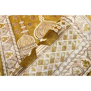 Alfombra de Oración Islámica Moderna Hecha a Mano en India, Ligera, Plegable, Lavable, Material de Viscosa Premium para Uso en el Hogar, Mejor Precio - Product Image 5