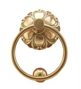 Heurtoir de porte en métal en laiton massif décoration de porte d'entrée de style antique de luxe entrée de la maison poignée d'anneau durable Design classique - Product Image 2