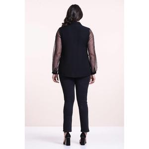 Camicia Plus Size Tulle manica nera