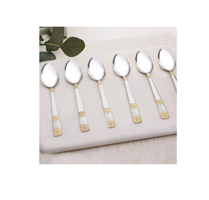 Ensemble de cuillères à dessert en acier inoxydable artisanal fait à la main personnalisé de qualité supérieure 12 pièces disponibles - Product Image 2