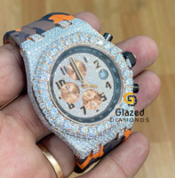 Reloj de Pulsera de Acero Inoxidable para Hombre con Cronógrafo Automático de Diseño Elegante, Esfera de Cristal, Pantalla Analógica y Adorno de Moissanita