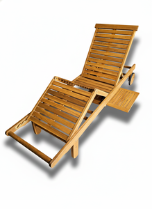 <b>Waterproof</b> <b>Cushions</b> Tilting Mechanism Modern <b>Outdoor</b> Solid Acacia Wood Lounge Chair for Hotels Courtyards Gardens Swimming Pools - Product Image 6