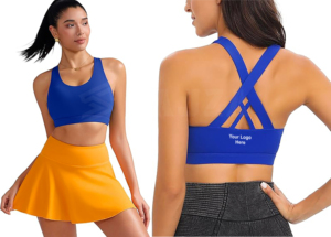 RUNNING GIRL Soutien-gorge de sport pour femme Respirant Criss-Cross Back Rembourré Strappy Yoga Bra avec bonnets amovibles - Product Image 1