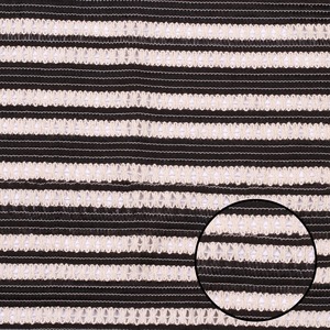 Tissu en dentelle crochetée rayée respirante gaufrée de fabrication indienne pour vêtements - Robe pour filles, léger, disponible dans le monde entier - Product Image 2