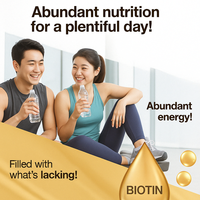 Comprimés de biotine haute puissance et haute concentration pour la santé des cheveux, de la peau et des ongles des adultes, vitamine B7, énergie, OEM disponible, Corée, nouveau-né