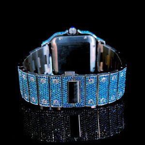 Montre de marque entièrement sertie de diamants CZ VVS, bijoux hip-hop en argent 925, idéale pour les fiançailles, les fêtes, les mariages et les cadeaux d'anniversaire - Product Image 4