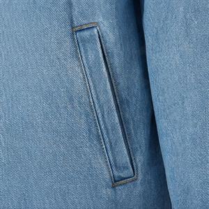 Veste longue en jean pour femmes en gros, à capuche, décontractée, à simple boutonnage, printemps automne, coupe ample, coupe-vent pour femmes, couleur personnalisée - Product Image 5