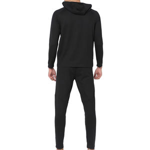 Conjuntos Deportivos de Alta Calidad Personalizados en Negro Sólido con Capucha para Hombre y Mujer, Largos, 100% Algodón, Forro Polar Transpirable para Invierno - Product Image 4
