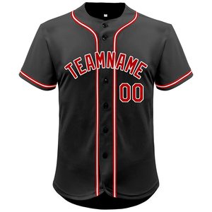 Jersey de béisbol de gran tamaño, tela de malla abotonada personalizada, aspecto Retro, camisa de softbol para jóvenes, aparejos, sarga, bordado, diseño de EE. UU. - Product Image 3