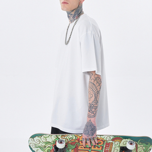 Wholesale Custom Printed <b>Polyester</b>/Cotton Heavyweight Oversized Breathable Canvas T-<b>shirts</b> for Men - Product Image 2