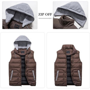 Soft shell hommes capuche Puffer gilets vêtements d'extérieur gilet d'hiver pour hommes léger coupe-vent à capuche gilet pour Golf course - Product Image 5