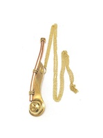 Sifflet de luxe en laiton, style vintage, design ancre en métal, chaîne dorée, léger, pour anniversaire, Noël, mariage