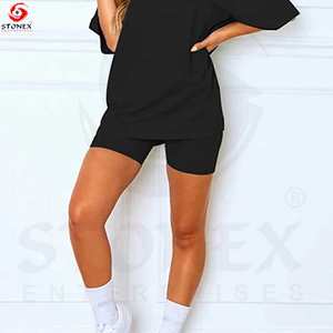 <b>Women</b> Clothing T-shirt Custom logo Summer Outfits Matching Set Joggers Sweat <b>Biker</b> 2 Two Pieces <b>Shorts</b> Set <b>Women</b> - Product Image 2