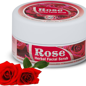 Exfoliante facial Herboganic Rose Herbal Exfoliante natural con pétalos de rosa, aloe vera y cera de abejas - Product Image 1
