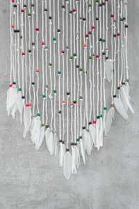 Macramé Fleur Tenture Murale Grande Qualité Boho Chic Art Déco pour Salon Élégant Bois Artisanat Décoration de La Maison - Product Image 2