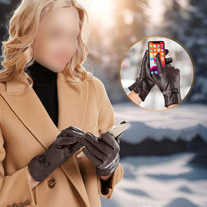 High Quality Full Finger Leather <b>Gloves</b> For Women's Winter 2026 New Arrival Fashionable Winter Warm Leather <b>Gloves</b> For Women's - Product Image 6