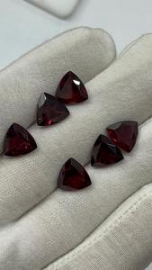Piedras Calibradas de Granate Rojo Natural Hechas a Mano, Corte Trillón, Calidad de Gema AAA, Venta al por Mayor para Fabricación de Joyería - Product Image 5