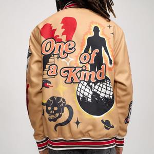 Blouson universitaire en cuir unisexe à logo personnalisé noir jaune Accents coton pour les joueurs de baseball Letterman fabricant approvisionnement en vrac - Product Image 5