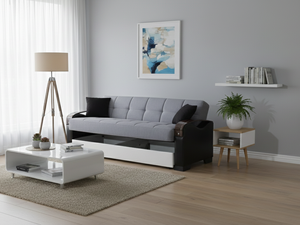 Juego de Sofá Cama de Alta Calidad con Patas de Madera, Moderno, de Tres Plazas, de Tela con Almacenamiento, Cubierta de Madera Maciza, Muebles para Sala de Estar de Apartamento/Villa - Product Image 3