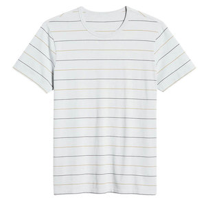 เสื้อยืดผู้ชายลายทางแขนสั้นสีพื้น - Product Image 1