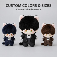Peluche personnalisée en forme d'oreilles de chat noires de 10 cm, jouet en peluche doux et mignon, OEM ODM, vente en gros, cadeau