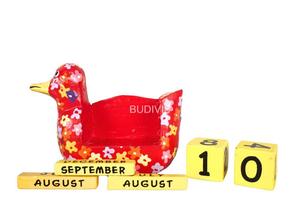 Vente en gros de calendrier de poulet en bois peint personnalisé modèle de table chambre décoration murale signes boîtes en bois-artisanat en bois - Product Image 6