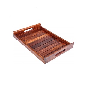 ถาดเสริฟไม้ทรงสี่เหลี่ยมบริสุทธิ์ขัดเงาคุณภาพสูงสําหรับใช้ในครัว - Product Image 1