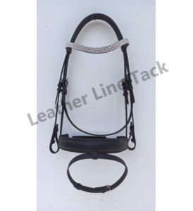 Brida de caballo inglés de cuero negro Tira de cristal transparente Banda para cejas Nariz de cuero Fabricantes Mejor precio Venta caliente - Product Image 2