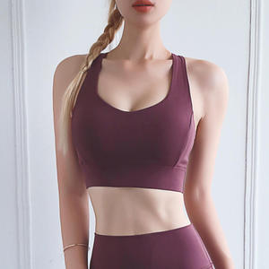 Top vente femmes Sexy dos extensible soutien séchage rapide Push Up soutien soutien-gorge de sport sans couture dos plat boucle dos croisé - Product Image 4