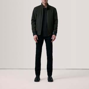 Morrison Reversible XS Bomber <b>Jacket</b> Water-Proof Olive Canvas Standing Collar Street Style Zippered Closure Casual for Autumn - Product Image 2