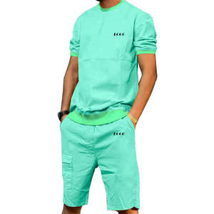 Conjunto de verano con estampado de alta calidad para hombre, ropa de calle, chándal informal para hombre, camiseta de manga corta, pantalones cortos, conjunto de 2 piezas para hombre - Product Image 6