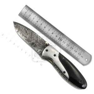 มีดพับเหล็กดามัสกัสสำหรับตั้งแคมป์ด้ามไม้มะกอก DD-FK-799กลางแจ้งทำจากสแตนเลสใช้สำหรับตั้งแคมป์ - Product Image 2