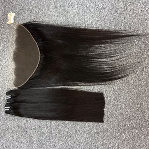 Bone Straight Virgin Paquetes de cabello vietnamita para cierre frontal de encaje 100% Pelucas de cabello humano Mujeres negras Longitud larga HEN Time - Product Image 4
