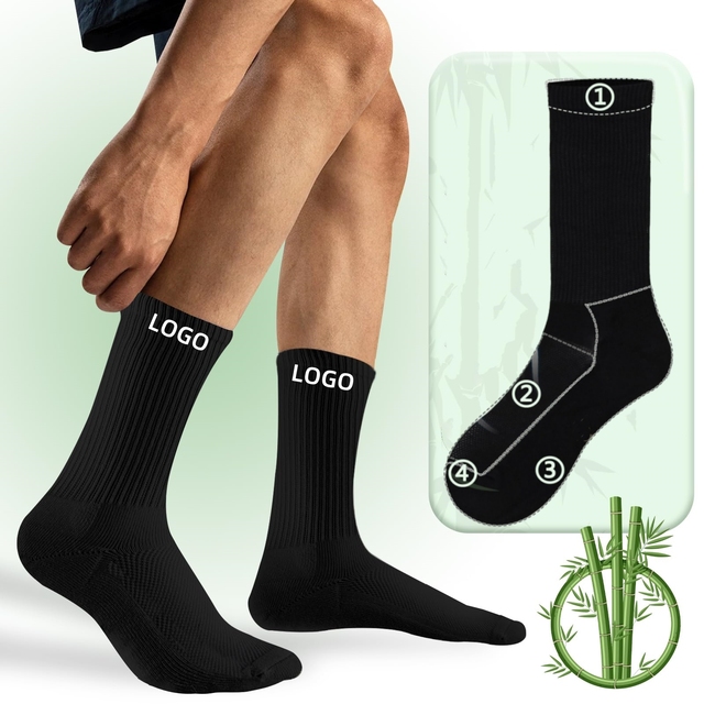 Customised Bamboo Socks Premium Soft Cushioned Crew Viscose Bamboo Liner Socks Mens Dress Toes Bamboo Socks