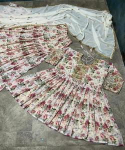 เครื่องแต่งกายเครื่องแต่งกายเครื่องแต่งกายสไตล์พื้นเมืองของผู้ดีมาใหม่คอลเลกชันงานแต่งงาน + Sharara ราคาถูกที่สุดในตลาด - Product Image 6